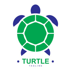 TORTOISE LOGO VECTOR IN GREEN AND BLUE