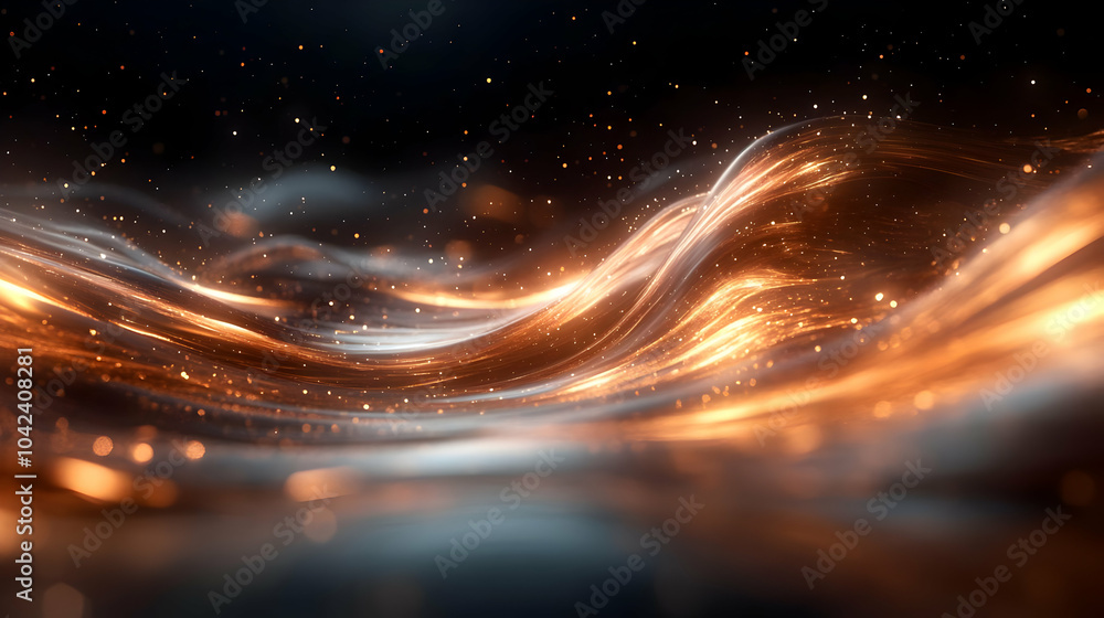 Poster Abstract waves of light and color creating a vibrant visual effect.