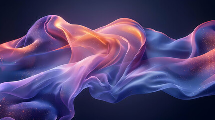 Abstract 3D Background - Purple, Orange, and Gold Swirling Design