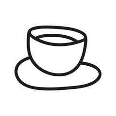 Simple hand drawn coffee cup or tea. Kitchen utensils doodle illustration