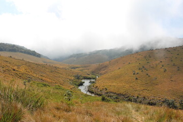 foggy landscape in the mountains