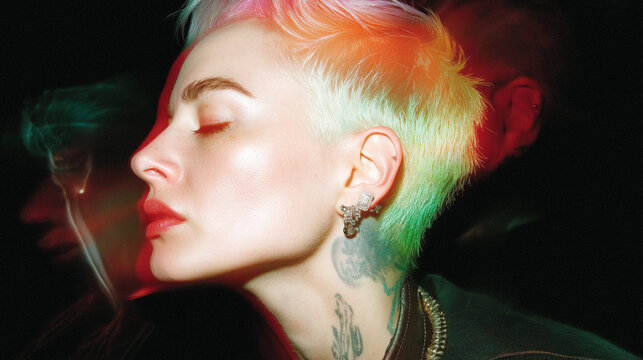 Exciting underground rave vibes with vibrant colors and expressive energy captured in an electrifying moment filled with girls in motion