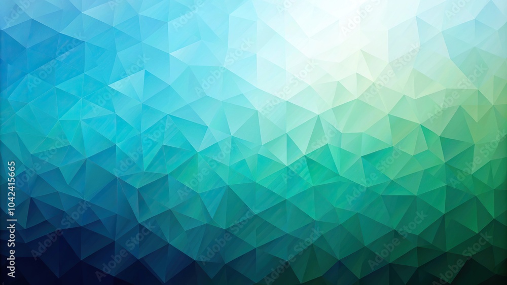 Poster Depth of Field abstract background with geometrical shades and soft gradient in blue and green hues