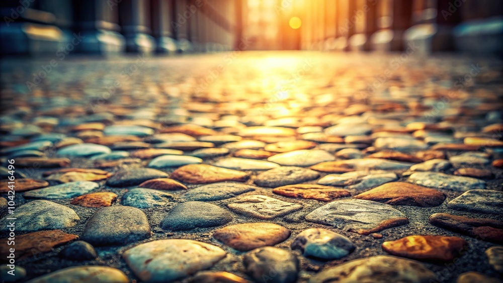 Poster depth of field background of floor with texture and stones