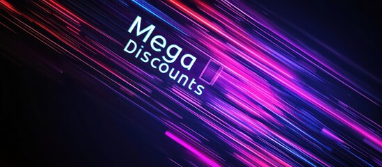 High-energy Black Friday social media graphic with neon "Mega Discounts" text and modern, attention-grabbing design