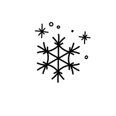 snowflake doodle icon