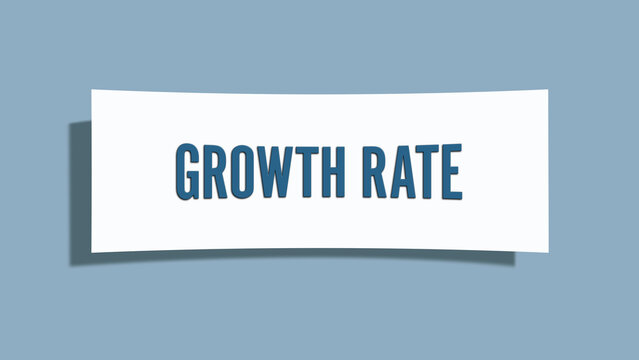Growth Rate. A card isolated on blue background.