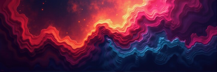 Fototapeta premium Vibrant abstract waves of color blending seamlessly. Ideal for digital art projects, backgrounds, and creative design applications.