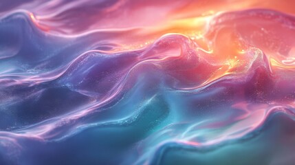 Fototapeta premium This vibrant display features flowing, colorful waves in shades of blue and orange, resembling liquid textures and creating a sense of movement and depth in the composition.