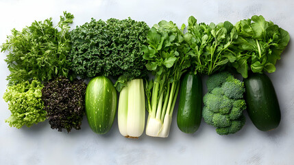A colorful assortment of fresh vegetables arranged neatly.