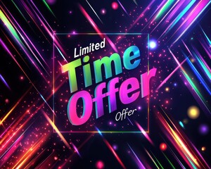 Striking neon-lit Black Friday flyer with "Limited Time Offer" text, vibrant colors, and sharp visuals