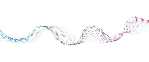 Flowing Dot Wave halftone gradient pattern on transparent background	

