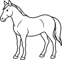 Fototapeta premium Horse Vector silhouette with white background