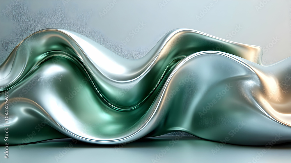 Poster a flowing, metallic fabric creating a dynamic visual texture.