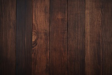 Naklejka premium Dark brown wooden texture surface with natural grain patterns, top view, ultra-realistic close-up for design and wallpaper.