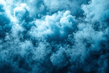 Naklejka premium Abstract Blue Smoke Clouds in a Dark Setting
