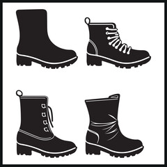 Boots vector silhouettes