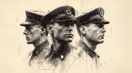 Sketch Illustration of a Russian KGB Agent - Raster Artwork