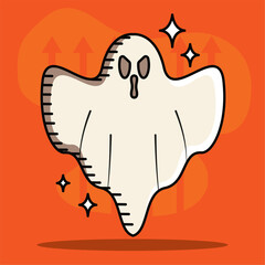 Ghost figure with open mouth for eerie Halloween decor, Vector