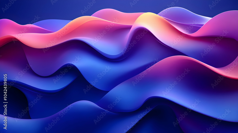 Poster abstract waves in vibrant colors create a dynamic visual effect.