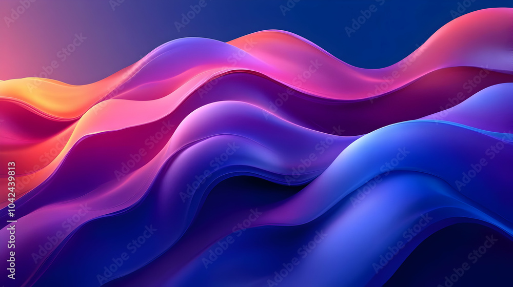 Poster abstract waves in vibrant colors creating a dynamic visual effect.