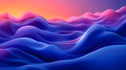 Obraz premium Abstract waves in vibrant colors create a serene landscape effect.
