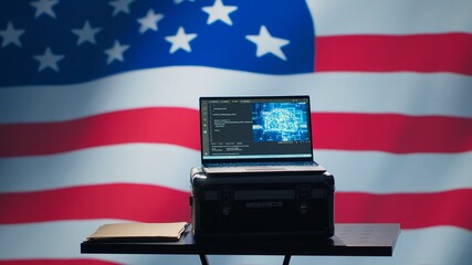 American programmer combating enemy bot accounts on social media with AI technology. Technician...
