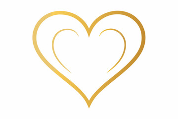 A heart with delicate gold accents.on white