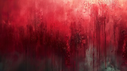 Red Abstract Dripping Painting: Expression of Raw Emotion
