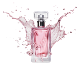 PNG Pink perfume bottle cosmetics splash luxury.