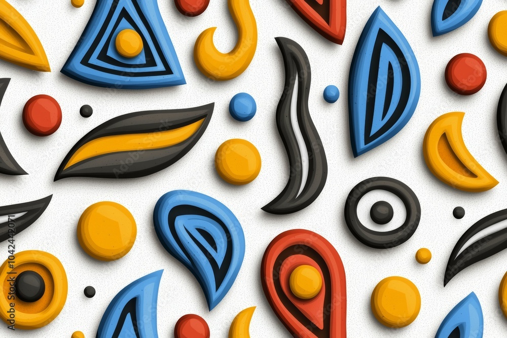 Poster a colorful abstract pattern of shapes and circles