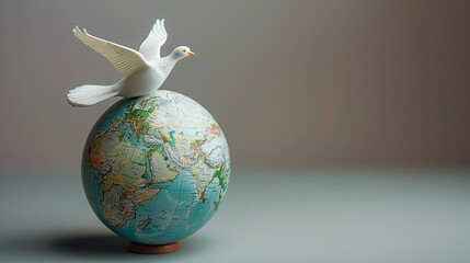 Peace Dove and Globe Icon – Celebrating United Nations Day and Global Cooperation