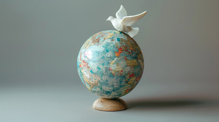 Peace Dove and Globe Icon – Celebrating United Nations Day and Global Cooperation