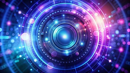 Abstract Circle Technology Background in Low Light Photography for Modern Digital Art
