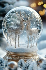 snow globe on a christmas tree