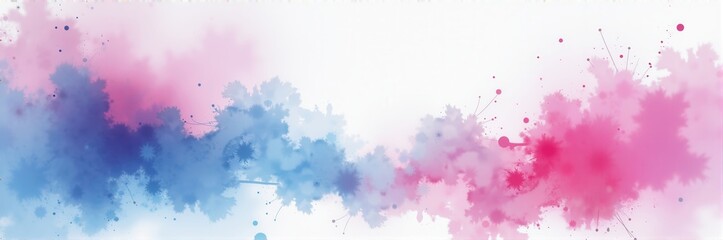 Obraz premium A vibrant blend of pink and blue watercolor textures, perfect for backgrounds, web design, or artistic projects, adding a touch of creativity and color.