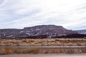 A snowy mountains in the dessert