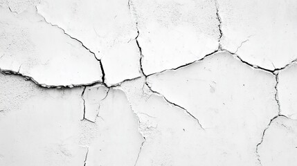 Obraz premium Cracked White Wall Texture for Background Use
