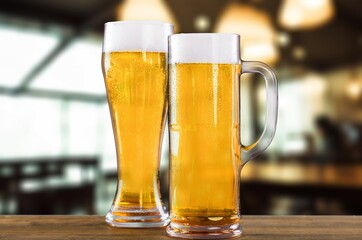 Tasty cold beer during celebration Oktoberfest