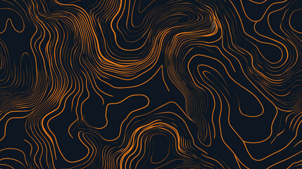 Abstract Gold and Black Swirling Lines Pattern Background