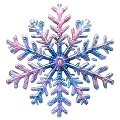 Holographic Snowflake Collection with Transparent Background for Christmas Decorations, Digital Art, and Festive Designs