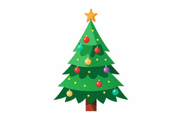 Fototapeta premium Christmas tree vector art illustration