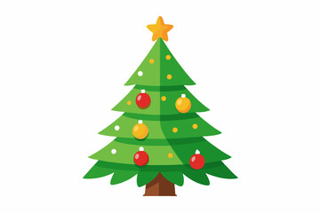 Christmas tree vector art illustration