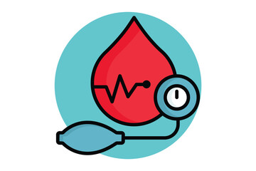 Blood pressure icon. colored outline icon style. icon related to medical. health elements vector illustration