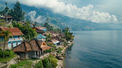 Lakefront Village in Indonesia