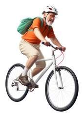 Fototapeta premium PNG Man riding bicycle vehicle cycling helmet.
