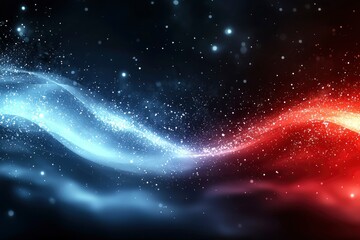 Obraz premium Abstract Background with Red and Blue Glittering Waves