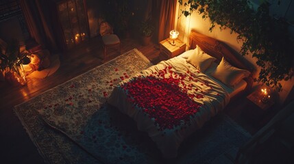 Cozy Bedroom with Romantic Touches and Soft Lighting