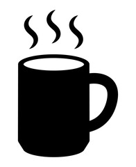 マグカップのホットドリンクのシルエットアイコン