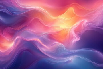 Abstract Purple, Orange, and Yellow Swirling Nebula